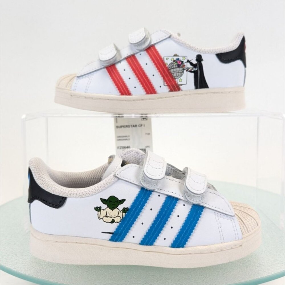adidas Superstar CF I Star Wars Darth Vader & Yoda FZ0646 -TODDLER SIZE 8 - NEW